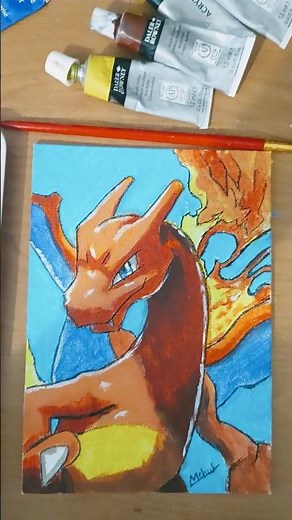 easy charizard painting #artshorts #painting