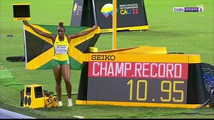 Tina Clayton sets Championship record in 100m final