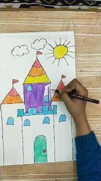 simple castle drawing by a small kid