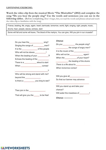 Listening Practice interactive activity