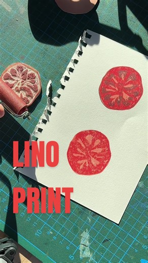 Sehr aufwändig aber es lohnt sich. Linolschnitt in 3 Layer! #linolschnitt #linocut #blockprint #print #tiktokart