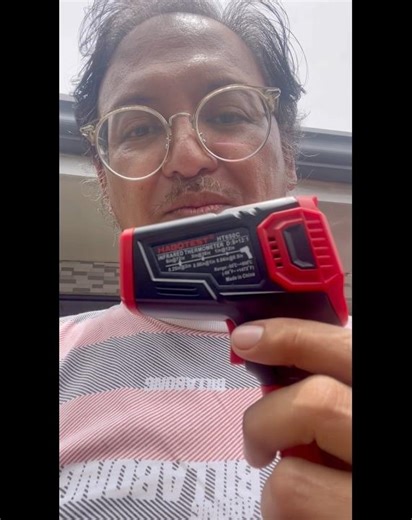 Measuring the temperature with an Infrared Thermometer | Kobebanat #roofventilator #residential