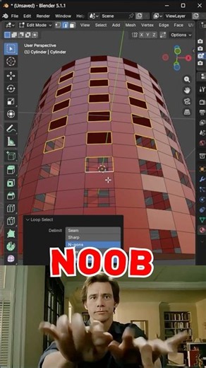 Blender Noob vs PRO: Amount of Faces Around an Edge Explained - #blende #tutorial #3d #cgi