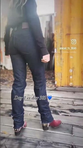 Made raw denim jeans and wore them everyday for a year. Day 1 vs day 365