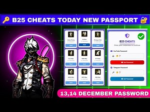 b25 cheats password today🔑 free fire B25 chat new password🔑 13 December new password b25 cheats