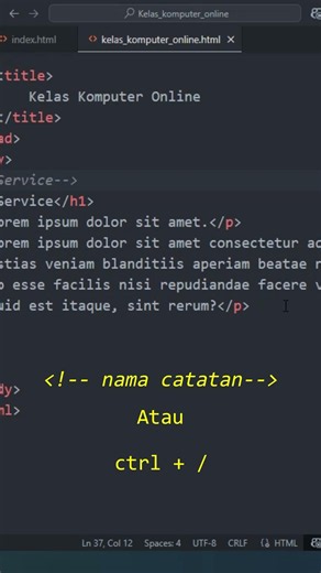 Cara Bikin Komentar di HTML & Kenapa Ini Penting! 📝 #Shorts