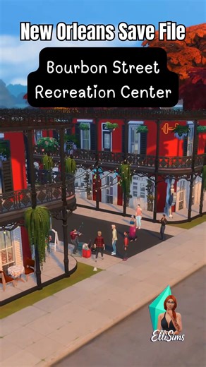 New Orleans fans—this is the one you’ve been waiting for. This Bourbon Street–inspired Recreation Center is one of the final lots in my full Willow Creek → New Orleans transformation, and it might be my favorite yet. In just a few days, you’ll be able to live here—walk it, play it, and experience the city the way it was meant to feel. This is the countdown. 🎷🏙️ Save file coming soon. | ElliSims