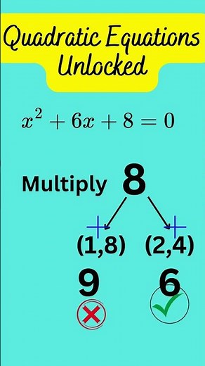 Solve Quadratic Equations in SECONDS! 🔥 No Formula Needed | Fast Math Trick #Shorts