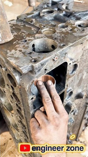 Engine Block Bush Fitting 🔥 Perfect Bearing Installation Trick You Must See! #Shorts #EngineRepair