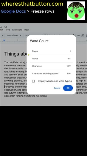 Where is Word Count at in Google Docs
