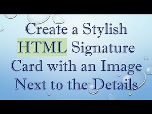 Create a Stylish HTML Signature Card with an Image Next to the Details