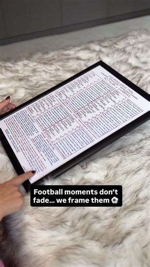 Football moments don’t fade — we frame them ⚽️ Our Commentary Charts celebrate iconic matches with legendary words from the commentary box. ✨ Supporting 60 teams 🗞️ Featured in GQ 📺 As seen on ITV’s This Morning Find your club’s story 👉 commentarycharts.com #CommentaryCharts #FootballArt #FootballFans | CommentaryCharts