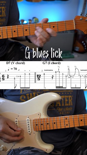 Blues guitar lick in G with tabs | GuitArmy