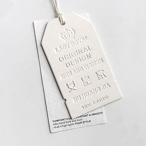 [Hot Item] Printed Logo Clear PVC Hangtags Garment Clothes Custom Hang Tags, Luxury Swing Tags Set String Pin Design Paper Clothing Tags