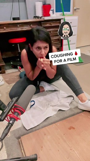 Coughing blood for a tv show #reelfoleysound #foleyartist #foleytiktok🔥❤️ #foley #cough #blood #film #bts #sound #postproduction #soundeffects #art