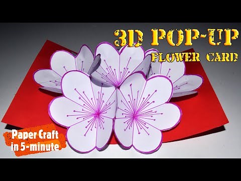 3D popup flower card making | paper flower book | ‪@papercraftin5-minute‬