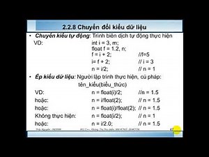 Video 7: Chuyển đổi kiểu dữ liệu