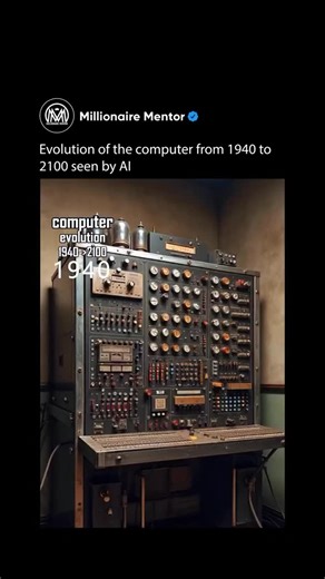 Millionaire Mentor | From machines the size of rooms… To chips smaller than your fingernail. 🧠💻 This is the evolution of computers from 1940 to 2100 as imagined... | Instagram