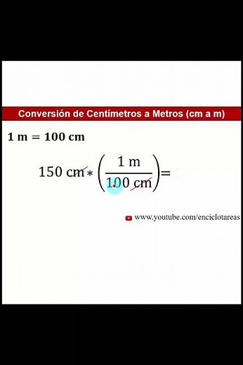 CONVERSIÓN de Centímetros a Metros (cm a m)