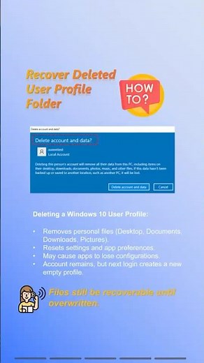 Recover Deleted User Profile in Windows 10 & 11 ⚡ #datarecovery#windowstips#windows10tips#windows11