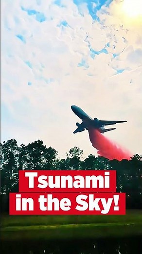 The Boeing 747 unleashes tons of water with the force of a tsunami. #boeing747