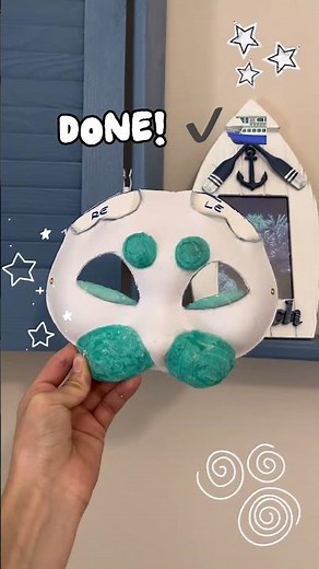 Making alien cat mask! ⛴️💙 #therian #therianmask #tutorial #maskmaker #viral #shorts #foryou