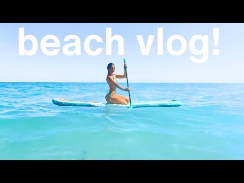 come to the beach with me!🐬*paddleboard, swimming, tanning, fun underwater vlog*