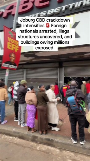 Police today arrested several foreign nationals in the Johannesburg CBD for contravening the Immigration Act during a by-law enforcement operation. The operation forms part of the city’s drive to reclaim the inner city from illegal activity. Officials say the SA Centre building on Lilian Ngoyi Street owes the city around R11 million in unpaid utilities and rates. The city has also begun removing signage from stores attached to historic buildings in the CBD.