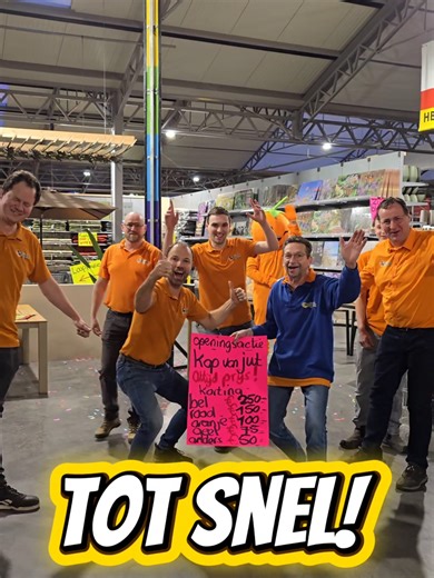 🤑🥳𝗢𝗽𝗲𝗻𝗶𝗻𝗴𝘀𝗮𝗰𝘁𝗶𝗲 𝗧𝘂𝗶𝗻𝗺𝗲𝘂𝗯𝗲𝗹𝗵𝗮𝗹🥳🤑 >> Sla uw slag en maak kans op €250,- korting bij aankoop van tuinmeubelen vanaf €750,- Het is zover! Onze tuinmeubelhal is officieel geopend 🥳🎉 En om deze opening op echte SPEKtaculaire wijze te vieren, hebben wij deze week (t/m dinsdag 3 februari 2026) een Kop van Jut in ons tuincentrum staan! 🔨😄 Koopt u deze week een tuinset vanaf €750,-? Dan mag u één keer slaan met de hamer 🔨 Raakt u de bel? Dan ontvangt u maar liefst €250,-