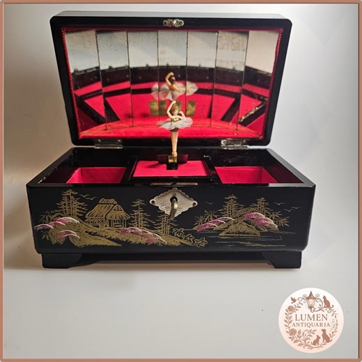 Vintage Japanese Lacquered Musical Jewelry Box With Ballerina – Toyo, Swan Lake - Etsy