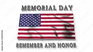 Usa Memorial day text animation.Elegant 3d text reveal on white background.happy memorial day.Motion graphics celebration animation.