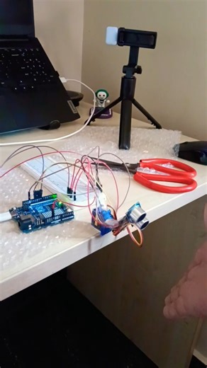 Ultrasonic distance measurement sensors project demo #robotics #electronic #iot #iotprojects