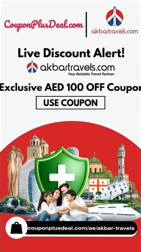 Akbar Travels AED 100 OFF 💥 | Apply Discount Code & Save on Flight Bookings! #flightbooking