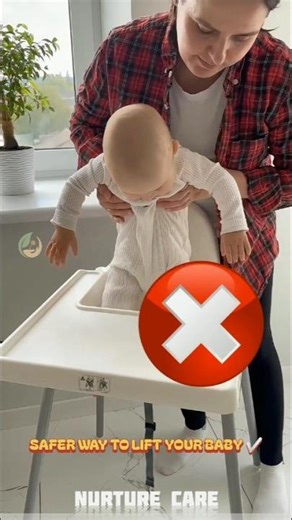 The Safe Way to Lift a Baby From a High Chair 👶 #babysafety #babycare #parentingtips #momlife