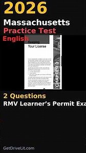 Massachusetts RMV Learner's Permit Exam 2026 – 2 Practice Questions