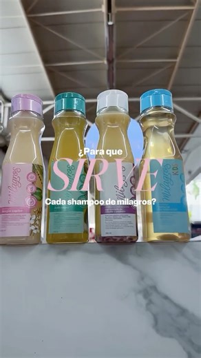 Milagros Tuluá by REVE 🤍 on Instagram: "Para que sirve cada shampoo de milagros?🩷🍃 aquí en este video te lo mostramos🧖🏼‍♀️ cuál usas tú? O cuál usarías?👀"