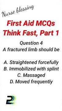 First Aid MCQs/ First aid Questions And Answers/ First Aid Knowledge Test. Think Fast?? part 1