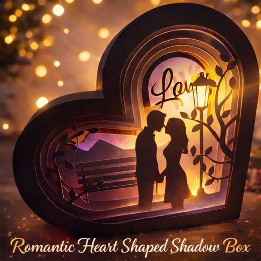 Shadow Heart Box "loving Couple" - SVG Template for Cutting Plotters, DIY Light Box Love - Etsy