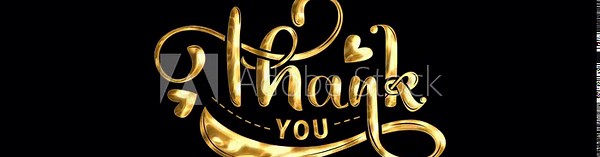 Thank you animation. Handwritten calligraphy with ink streaks and particles in golden texture on the black screen alpha channel transparent. Suitable for events, celebrations, greetings, and festivals