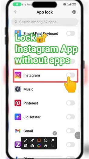 Instagram par lock🔐 kaise lagaye| How to lock🔐 Instagram app #shorts #techshorts #viral
