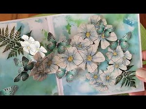 Carte pop up fleurs et papillons