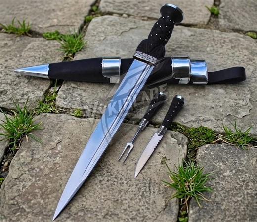 Handcrafted Piper’s Dirk Set, Sterling Silver & Carved Ebony Highland Dirk, Scottish Heritage Collectible, Traditional Accessory. - Etsy Australia