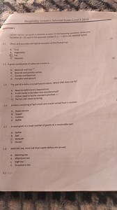 Hospitality Generics Internal Exam Level 3 2018QUESTION 1Va... | Filo