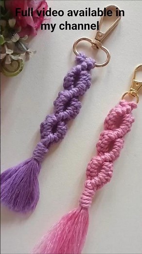 Macrame Keychain | Step by step tutorial for beginners | DIY | Boho style #diy #macramekeychain