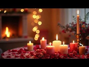 🔥 Romantic Fireplace Ambience ✨ | Cozy Valentine’s Day Atmosphere with Candles & Relaxing Music 💖