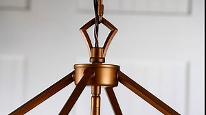 JONATHAN Y JYL7438B 20" Farmhouse Lantern Chandelier, 8-Light Industrial Metal Cage Pendant Light in Antique Gold, Adjustable Hanging Ceiling Fixture for Kitchen Island, Dining Room, Foyer