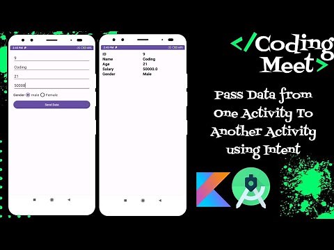 How to Pass Data from One Activity To Another Activity using Intent Android Studio Kotlin