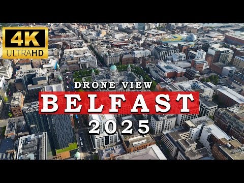BELFAST by Drone 🇬🇧 | City centre Aerial Footage | Northern Ireland, UK | 4K video