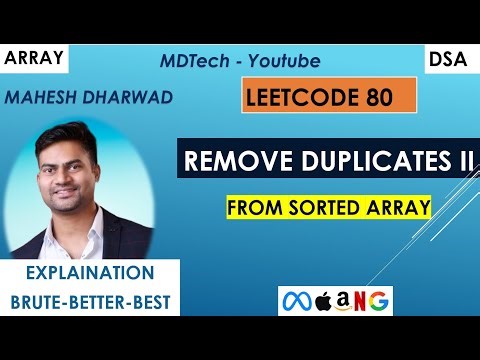 Remove Duplicates from Sorted Array II | Java Solution | LeetCode 80 Explained | Two pointers