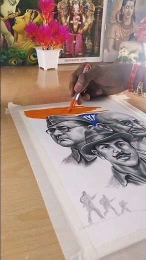 independence Day special Drawing 🇮🇳 | Freedom Fighters Sketch | #shorts